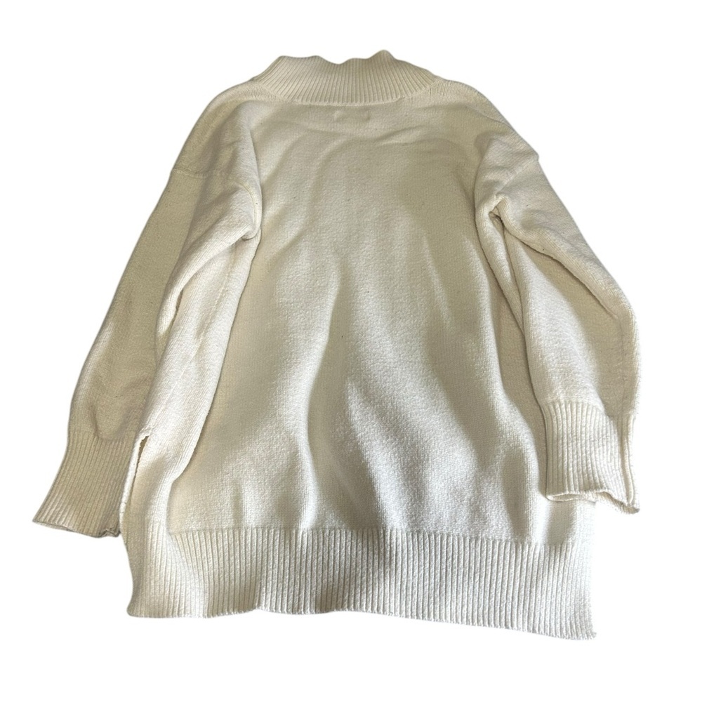 Anthro Maeve White Ribbed Mockneck High Low Sweater Tunic Size Small - Picture 5 of 8